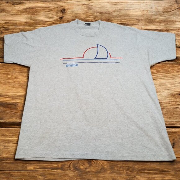 VTG Bemidji Boat Sun Single Stitch USA Made T Shirt Sz XXL Screen Stars 50/50 - Picture 1 of 11